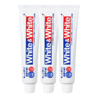 狮王(Lion) 日本进口white&white牙膏牙刷去烟渍洁净去牙结石 清新口气 薄荷味 150g 三支装