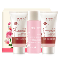 法兰琳卡（FRANIC）保湿补水提亮肤色护肤套装 玫瑰粉嫩补水旅行套装（洁面10ml+水20ml+霜10ml）