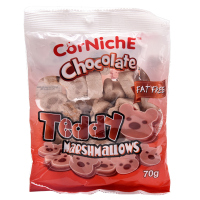 可尼斯(Corniche)巧克力泰迪棉花糖儿童休闲零食糖果喜糖软糖70g