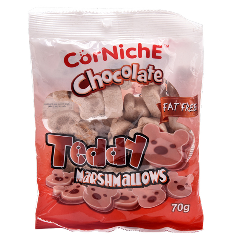 可尼斯(Corniche)巧克力泰迪棉花糖儿童休闲零食糖果喜糖软糖70g