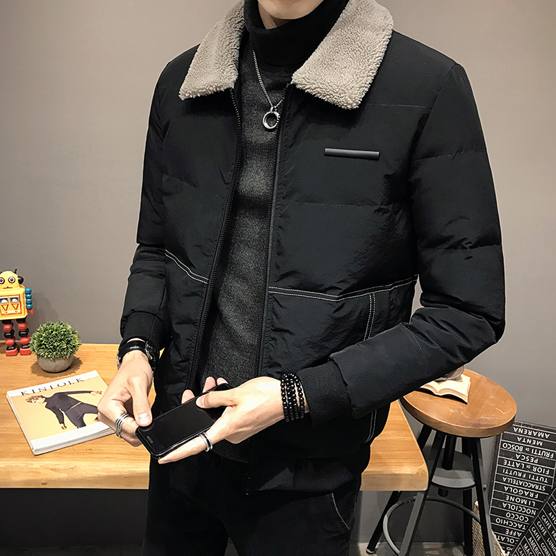 YUANSU棉衣男新款2020年冬季外套韩版潮流羊羔毛领男士棉服潮牌加厚棉袄棉衣