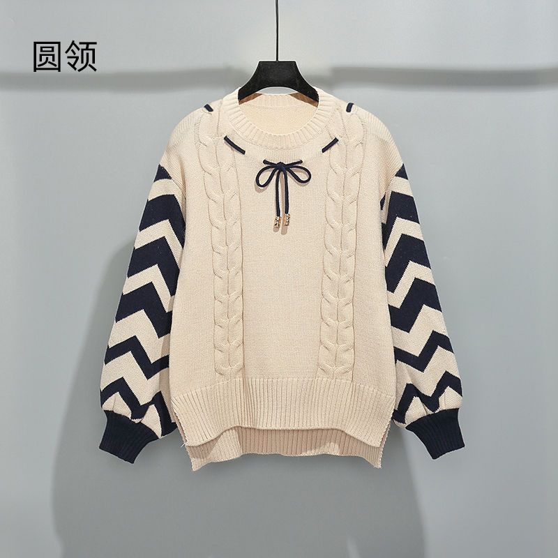 高领加厚保暖学生毛衣女秋冬季新款打底衫宽松灯笼袖外穿针织上衣