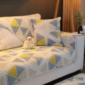幸福派 Y优雅格子-全棉系列沙发垫 密彩黄 90*70cm一片
