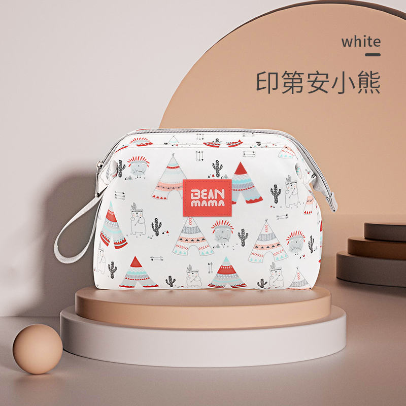 婴儿尿不湿收纳袋外出防水便携式宝宝尿布尿片包装衣服纸尿裤袋子收纳袋三维工匠 印第安小熊