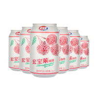 宏宝莱荔枝味老汽水饮料330ml*6罐装 东北特产 果汁网红 碳酸饮料