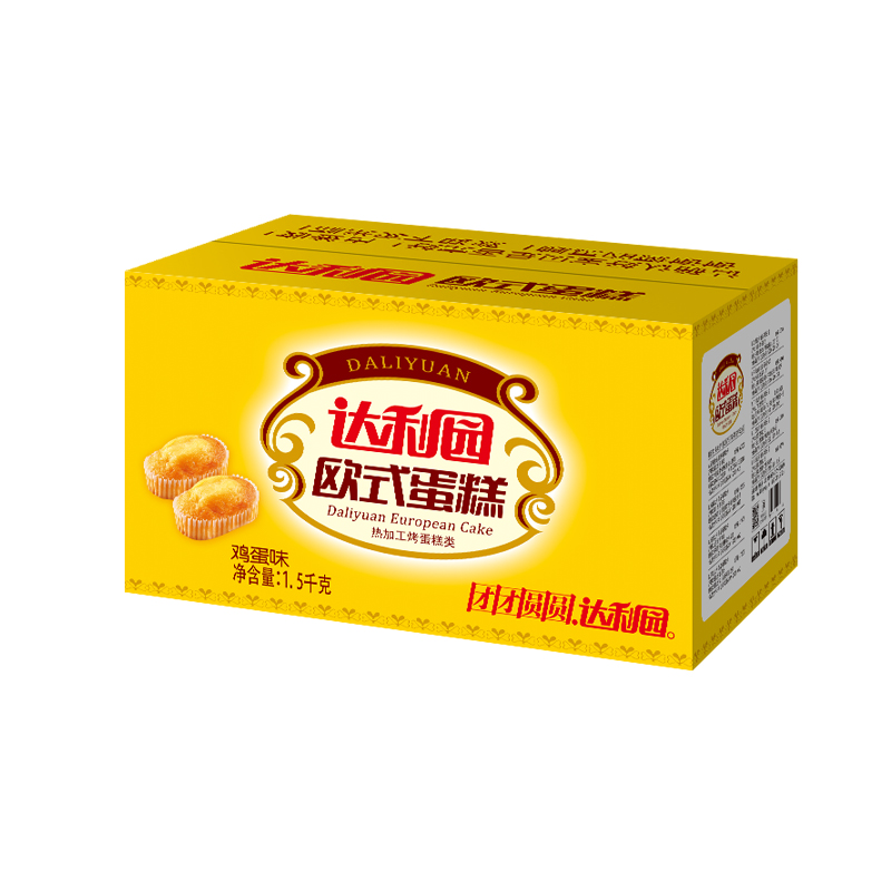 达利园 糕点 面包 零食 欧式蛋糕鸡蛋味1500g(蛋糕礼盒)