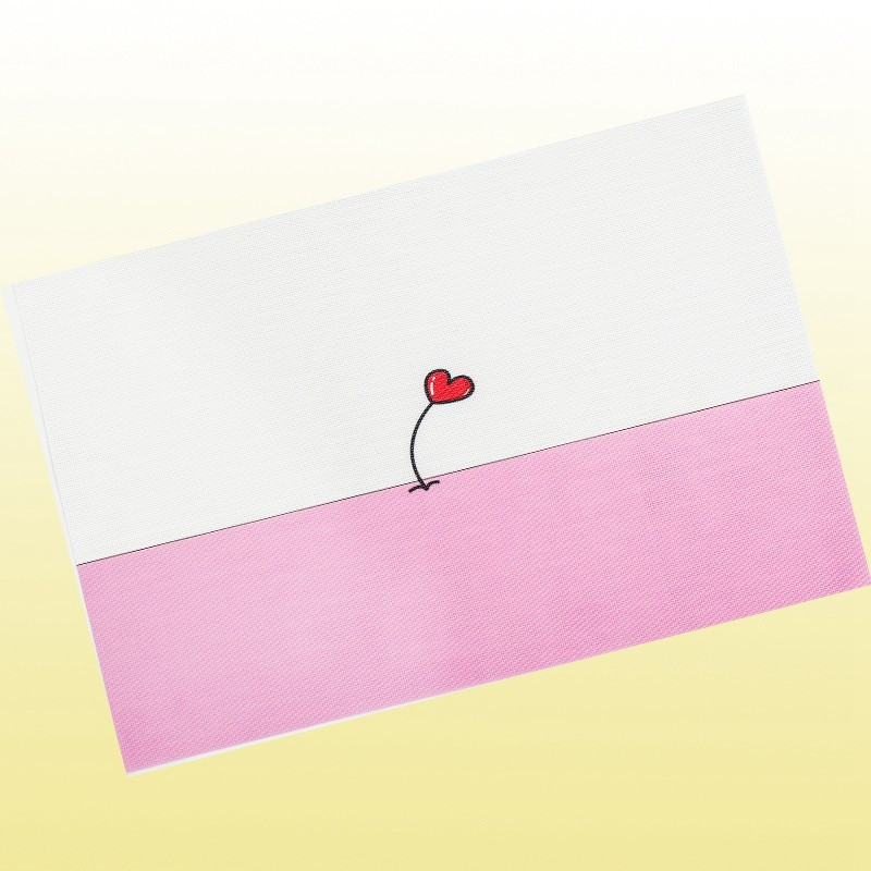 家柏饰(CORATED)小学生餐垫 儿童餐桌垫防水防油风布艺午餐隔热垫一年级餐垫布 爱心【四片装】 30*45