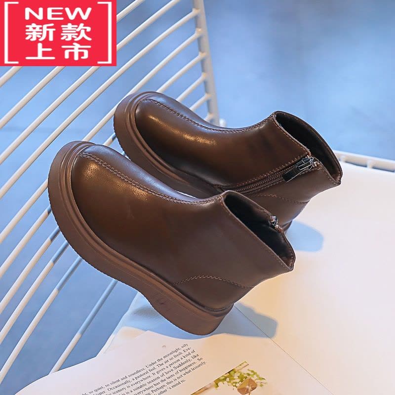 可莉允女童马丁靴2022年新款冬儿童靴子小童短靴加绒棉鞋宝宝雪地靴图片