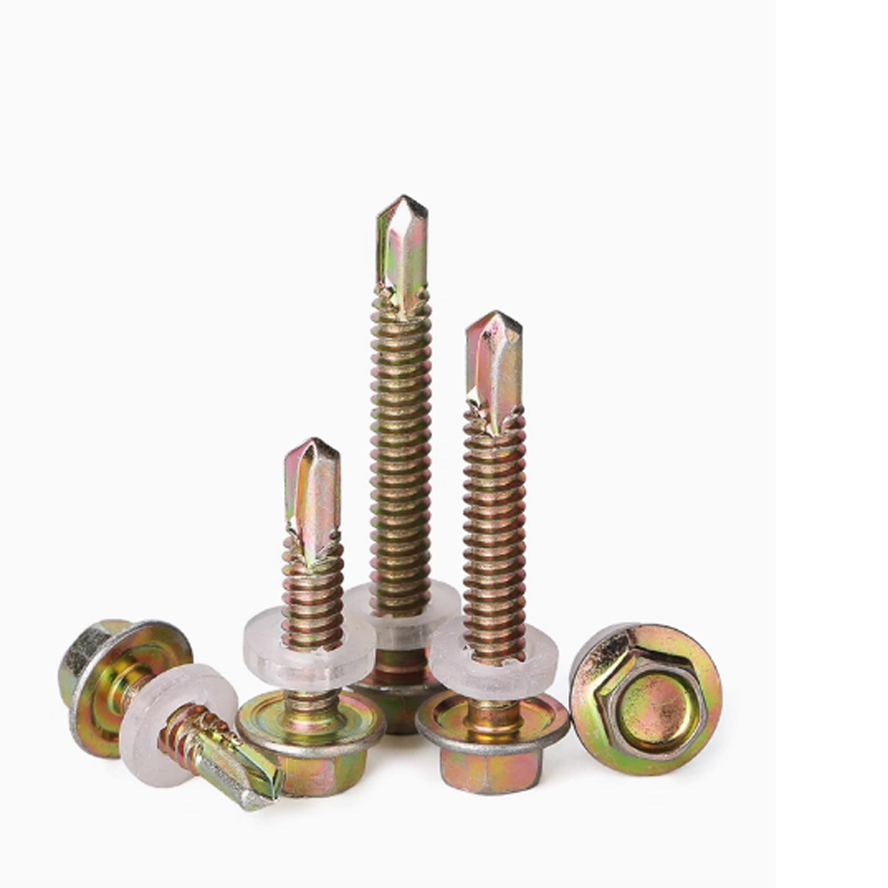 珈瑄 燕尾钉 彩锌外六角自攻螺丝钉子垫片螺钉燕尾螺丝 5.5*19mm 个高清大图