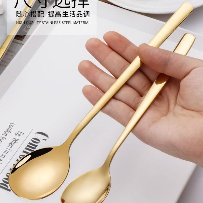 304钛金筷子 结婚陪嫁碗筷勺子套装304不锈钢防烫碗汤碗家用食堂钛金餐具饭碗