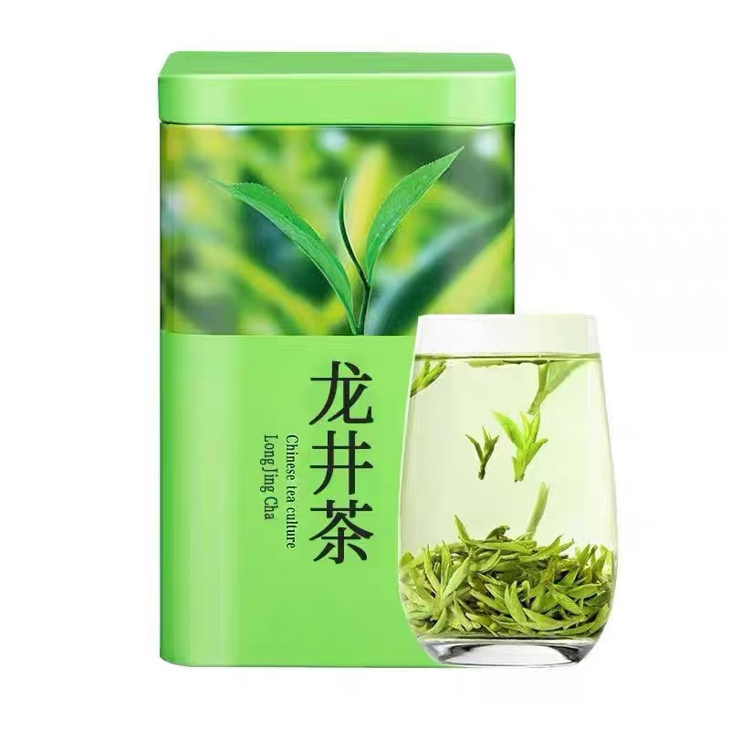 正宗明前绿茶新茶嫩芽豆香龙井春茶茶叶罐装125克高清大图