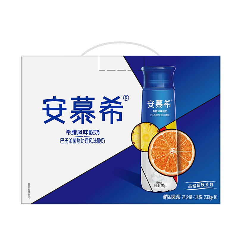伊利安慕希高端畅饮型希腊风味酸奶橙凤梨230g