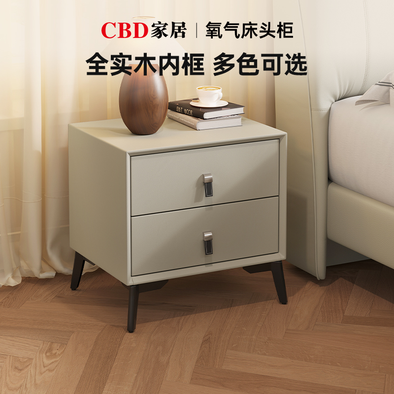 [CBD]SNZY-G050 简约百搭轻奢双层收纳床头柜高清大图