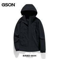冲锋衣男女情侣三合一可拆卸登山服春秋冬季加绒外套_290 XL 男款-黑色【春秋单款】