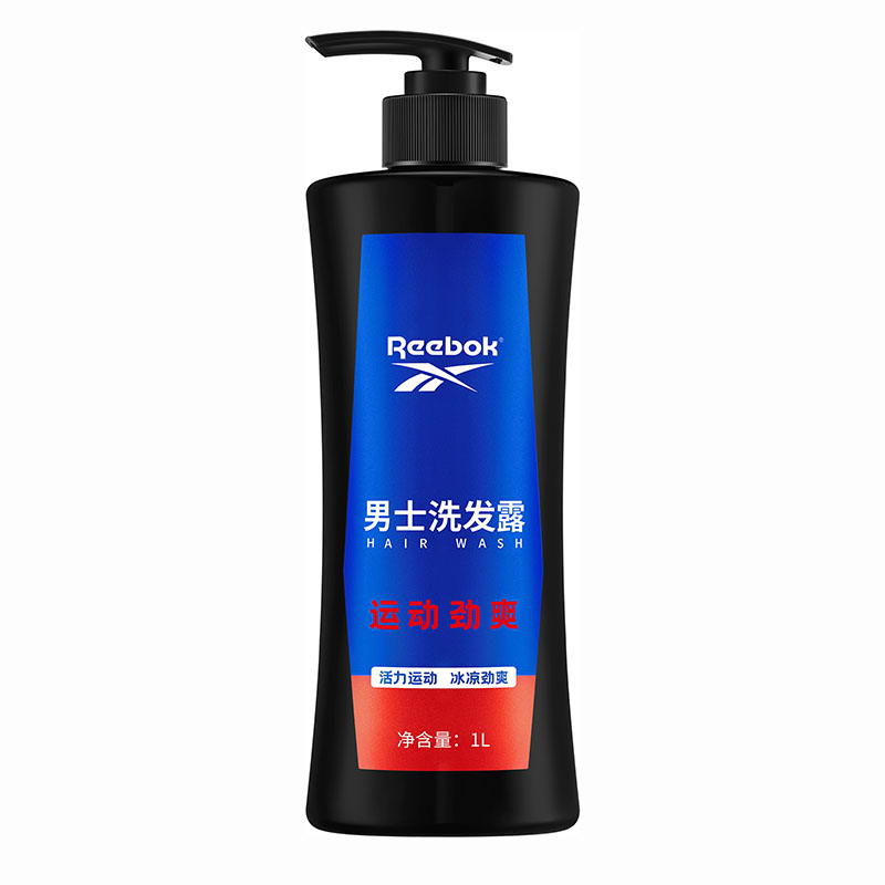 REEBOK锐步男士洗发露-运动劲爽1000ml 控油止痒温和清洁去屑洗发露持久留香洗头膏男
