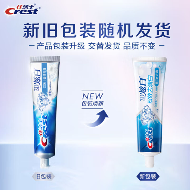 佳洁士 3D炫白牙膏 双效薄荷170g 防蛀 含氟牙膏 清新口气高清大图