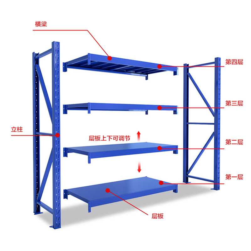 正斌承重180kg货架置物架钢制货架长200宽50高200CM