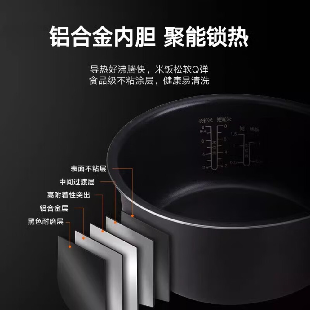 格力(GREE)电饭煲家用4L多功能智能预约电饭锅四升3-4-5人大容量蒸饭锅触控全自动易清洗煮饭锅 4L GDF-40高清大图