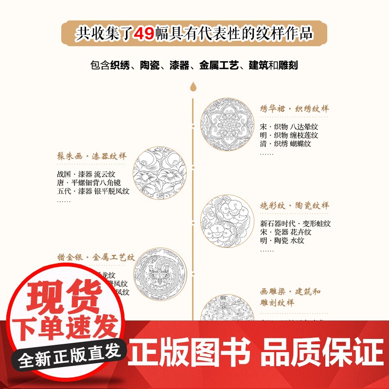 长知识的古代纹样涂色书 中国古代传统纹样图案线稿涂色书籍古风设计艺术素材手绘涂色填色本绘画线稿高清大图