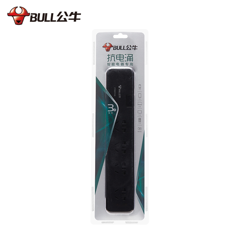 公牛(BULL)插座 GN-H3053五插位分控开关全长3米 抗电涌插座/插排/排插/接线板/拖线板/插线板