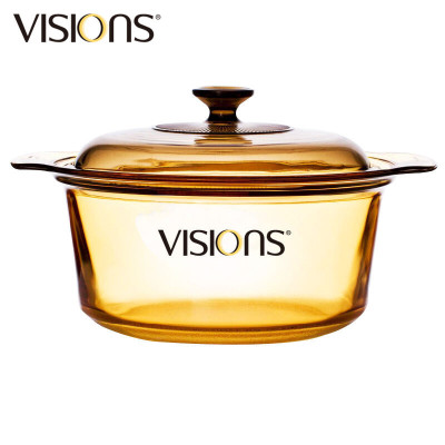 康宁(VISIONS)汤锅炖锅VSD-3.5晶彩透明玻璃锅3.5L明火耐高温