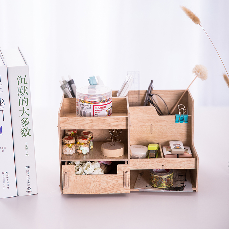 得力(deli) 79231 组合多功能收纳盒 文件框 棕色 (单位:个)