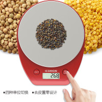 沃莱(ICOMON)电子厨房秤KP603红色 塑料面板 烘焙秤 蛋糕秤 食物电子秤 中药材秤脂肪饮食分析