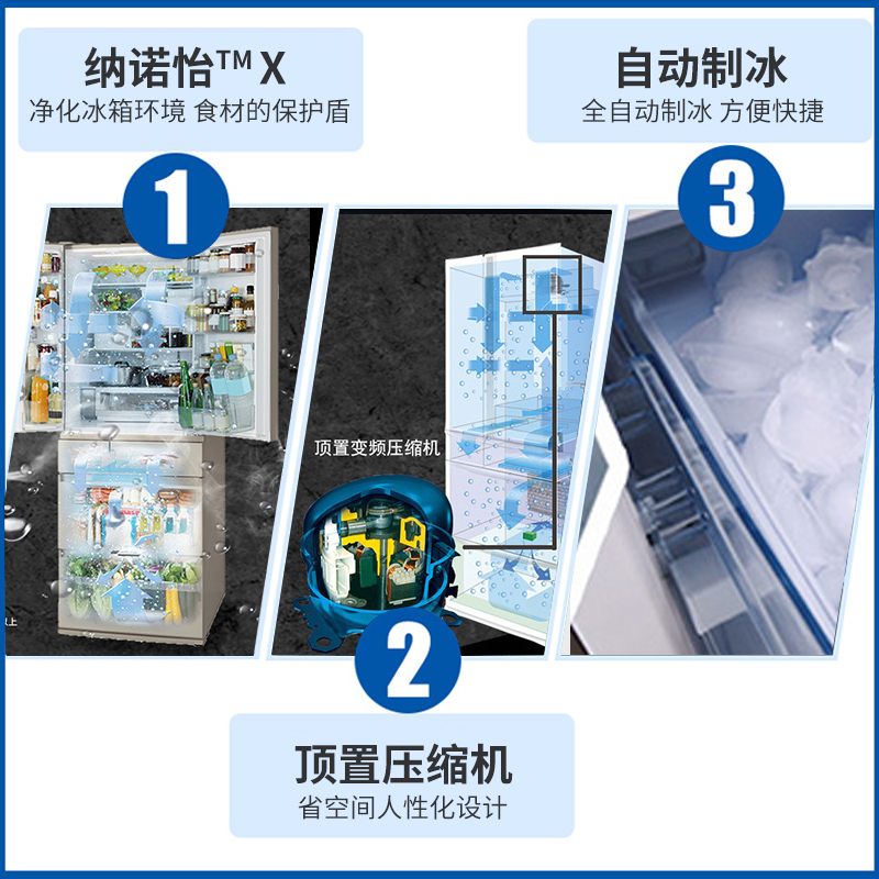 松下 NR-F607HX-N5原装日本进口588升多门智能电冰箱无霜一级能效 自动制冰 流沙金展示柜高清大图