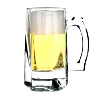 喜碧(Scybe)莫里360ml加厚玻璃把手水杯茶杯啤酒杯