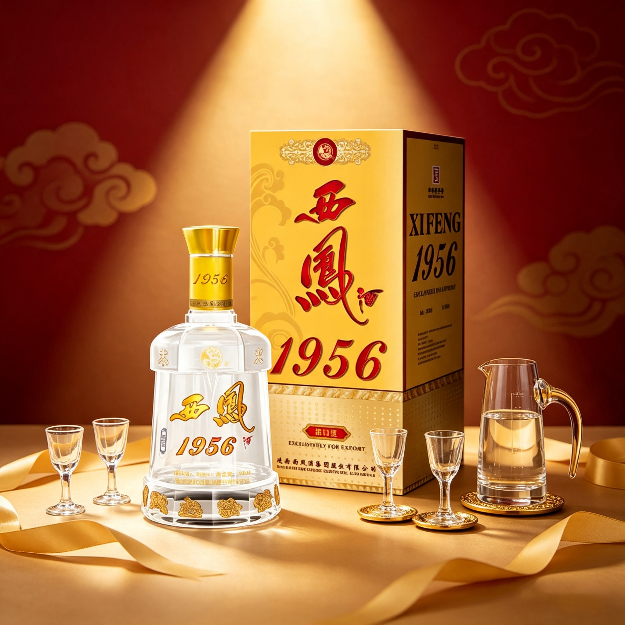 西凤酒1956出口型500ml 凤香型白酒45度*2瓶 宴请送礼高清大图