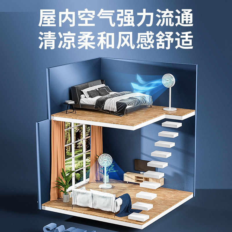 先科(SAST)平面扇落地扇家用小型立式电扇大风量摇头扇台式强力电扇