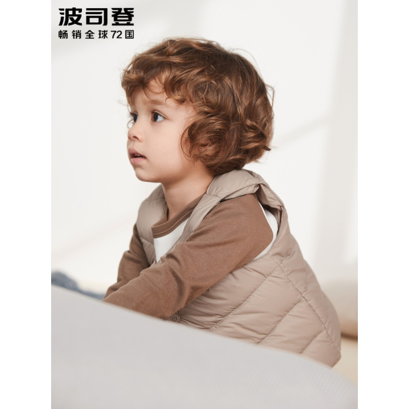 波司登童装圆领羽绒马甲柔肤内搭羽绒服潮T90130002A