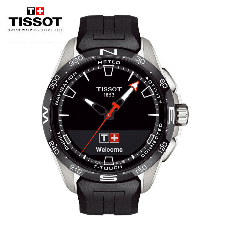 天梭(TISSOT)瑞士手表 腾智无界系列钛金属太阳能智能男士石英表T121.420.47.051.00高清大图