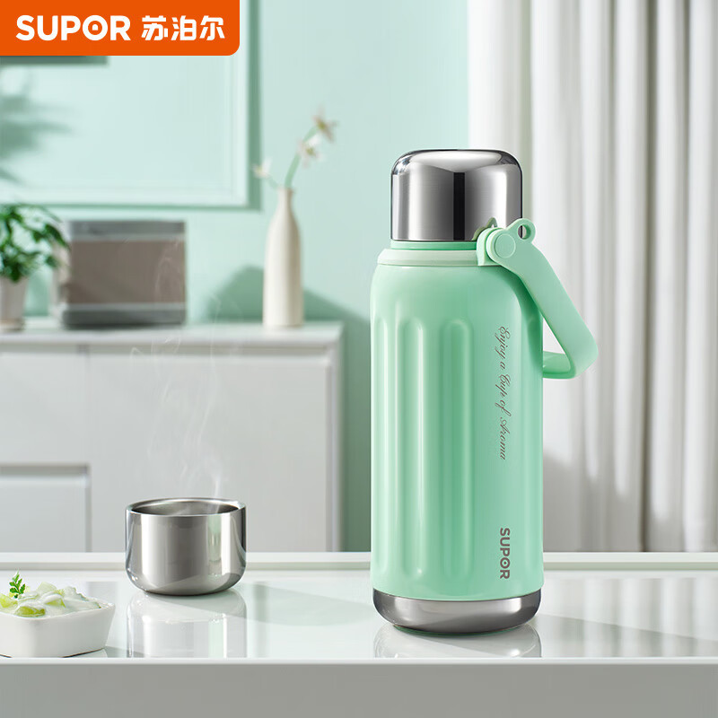 苏泊尔(SUPOR)大容量随享保温杯 1000ml-青绿色KCV10AV10