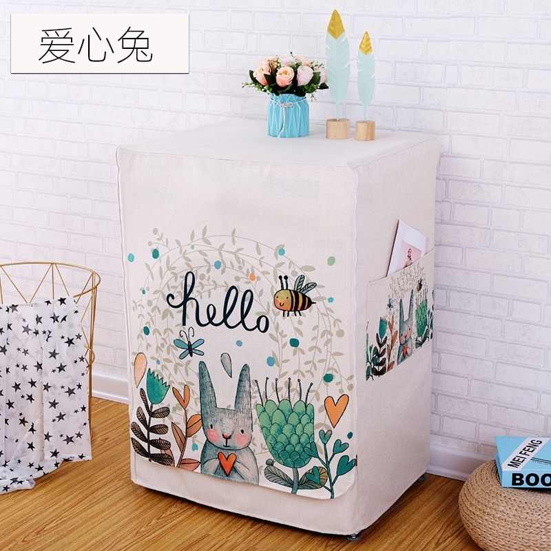 家柏饰(CORATED)滚筒洗衣机罩防水防晒防水罩防晒罩全自动通用罩子套子 熊先生 L码60*60*85cm