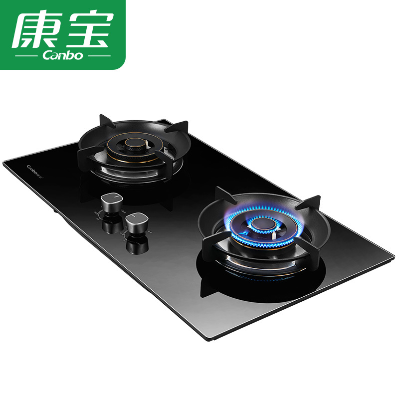 康宝燃气灶(液化气) 家用灶具 4.5KW大火力 嵌入式台式两用灶具 一级能效灶具 玻璃面板灶具JZY-2QB53T