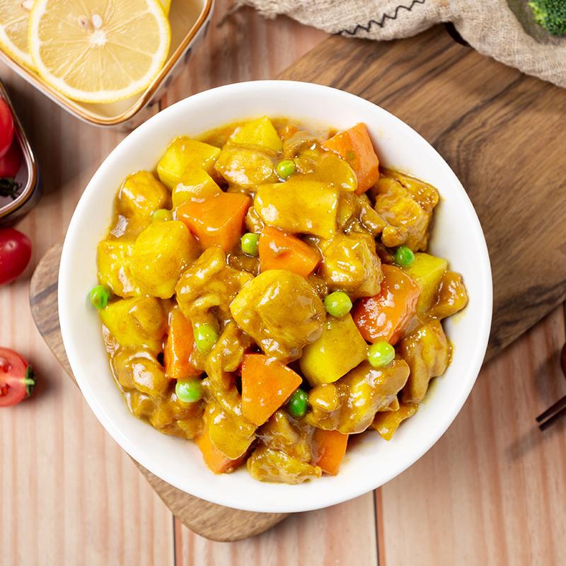 咖喱鸡肉200g10袋家用方便菜速食商用外卖冷冻家盖浇饭快餐视频