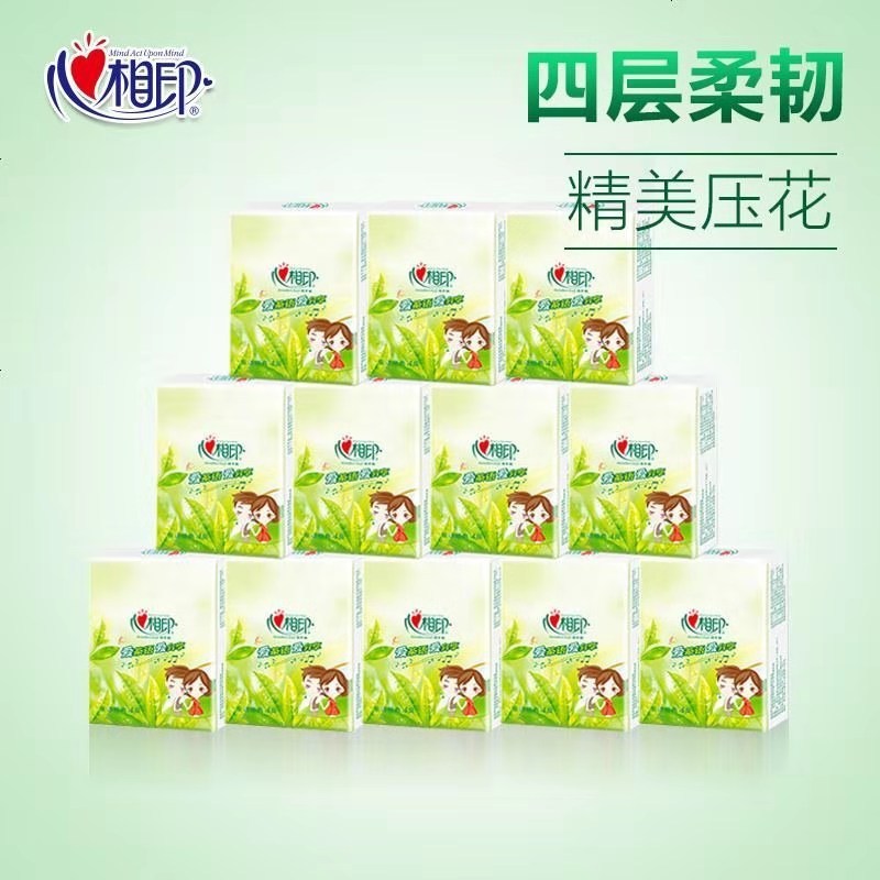 C1710（箱装）心相印茶语经典系列12包6条装四层纸手帕