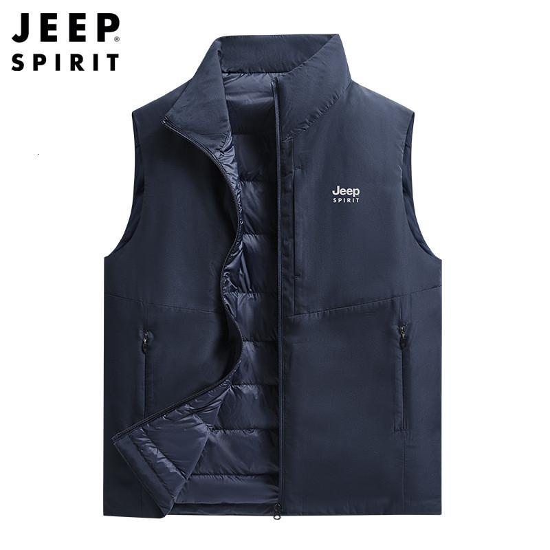JEEPspirit马甲男冬季新款背心无袖外穿羽绒服保暖立领外套7559