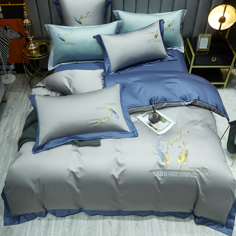 比韩 四件套花色可定制60S长绒棉款 2.0m床单款 套高清大图