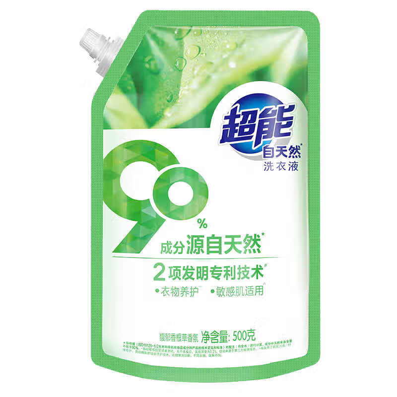 超能 500g馥郁香根草香氛自天然洗衣液天然植物提取物 温和洗衣服 去污渍 机洗手洗高清大图