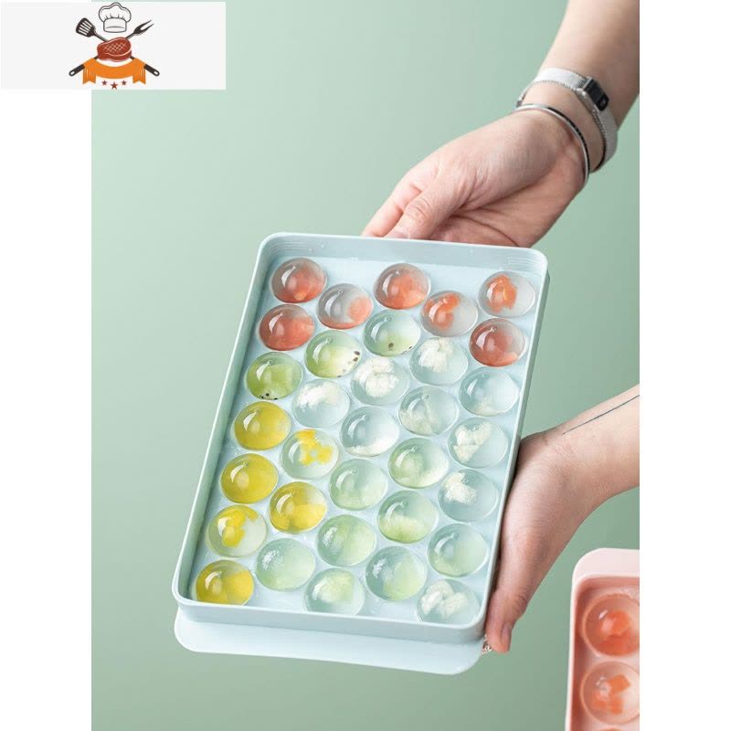 创意自制冰盒子冻冰块花花果冻模具家用做威士忌冰球冰箱制冰格 敬平 蓝色24连冰格图片