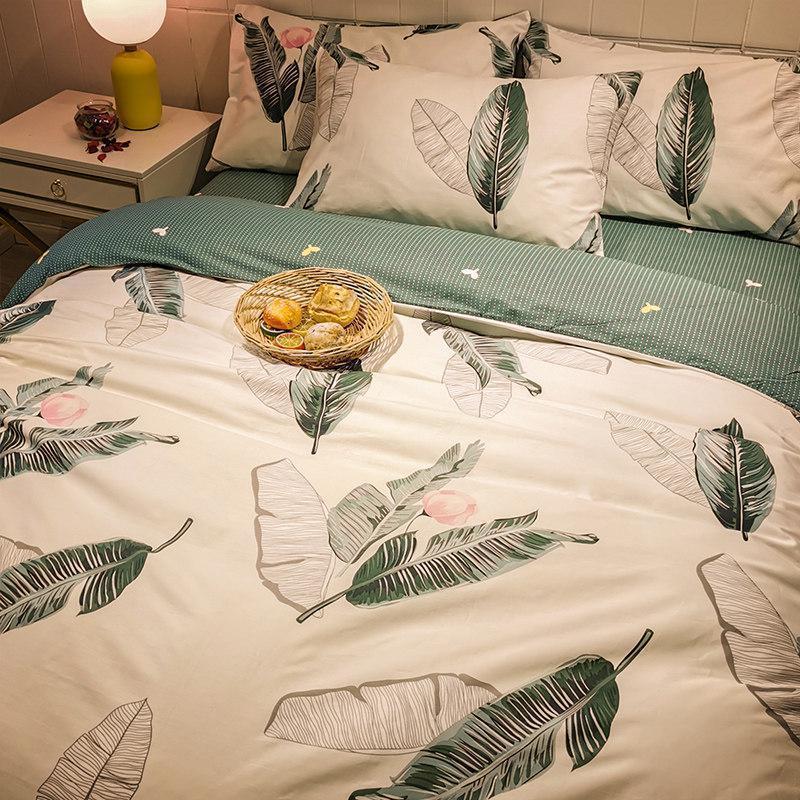 美帮汇简约款四件套全棉全棉被套宿舍三件套被单款床单床笠床上用品 100%全棉秋风 1.2m床单款适用150X200cm被子