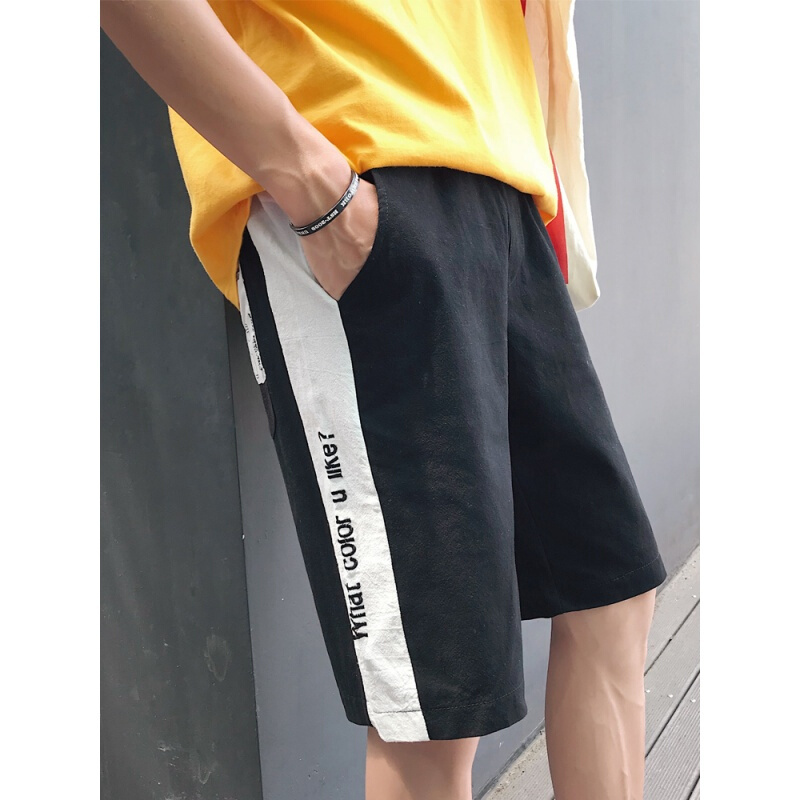 夏季裤子男士宽松短裤五分裤休闲裤韩版潮流男生沙滩工装裤七分裤lm