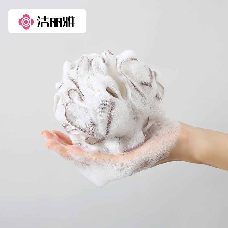 洁丽雅沐浴球泡澡搓澡两用成人洗澡神器搓背浴花泡泡浴沐浴条814-1