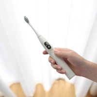 Oclean X 米色 欧可林成人智能声波充电式电动牙刷 全自动情侣美白防水杜邦软毛牙刷 40000转无刷电机