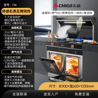 志高(CHIGO)JJZY-T16体感右蒸左烤炖炸集成灶液化气+900MM超声波清洗集成水槽洗碗机集成厨电套装