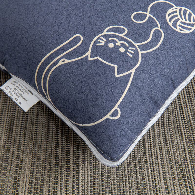 约克罗兰 卡通可爱印花抱枕被二合一靠垫抱枕磨毛小被子 线球猫 40*40cm 打开100*150cm图片