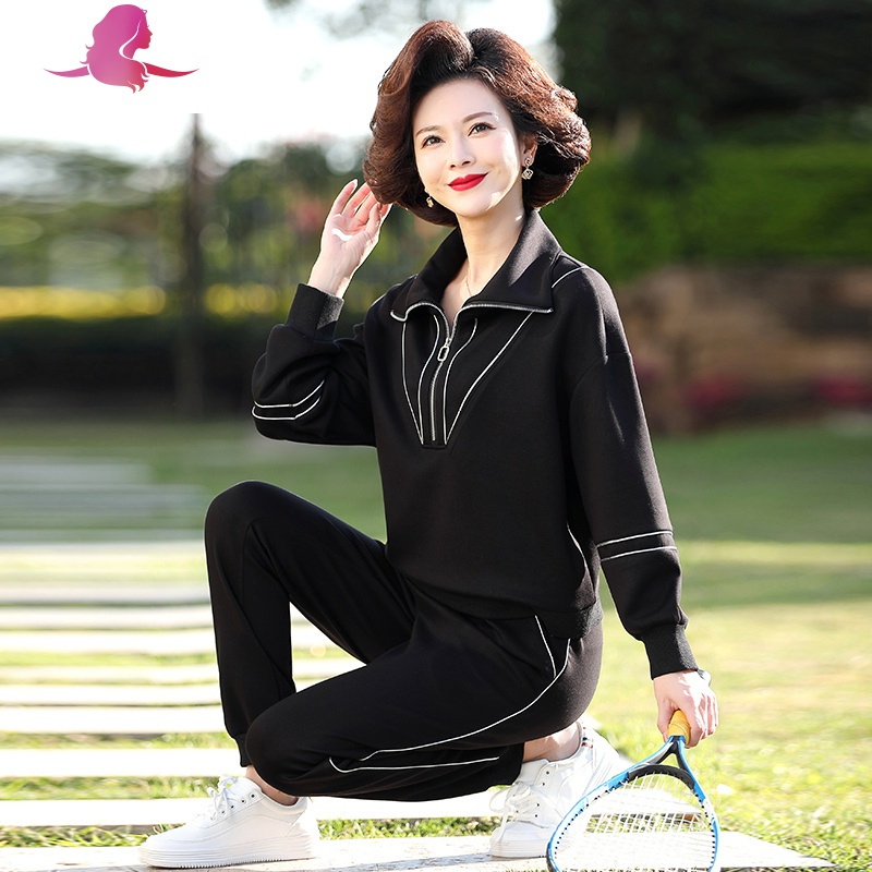艳如飞新款妈妈春装洋气卫衣中年女装30岁40上衣中老年春秋休闲运动