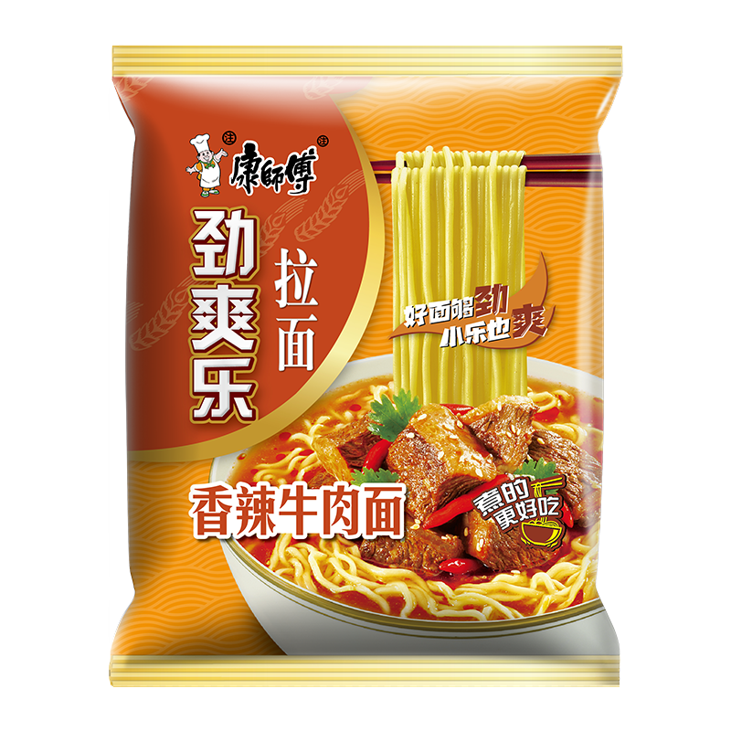 康师傅方便面劲爽乐袋装香辣牛肉面5袋速食泡面高清大图